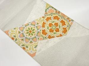 綴れ唐織切り嵌め風華文に花々・鹿模様織出し名古屋帯